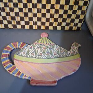 MacKenzie Childs Aalsmeer Teapot Shaped Trivet - RARE & DISCONTINUED